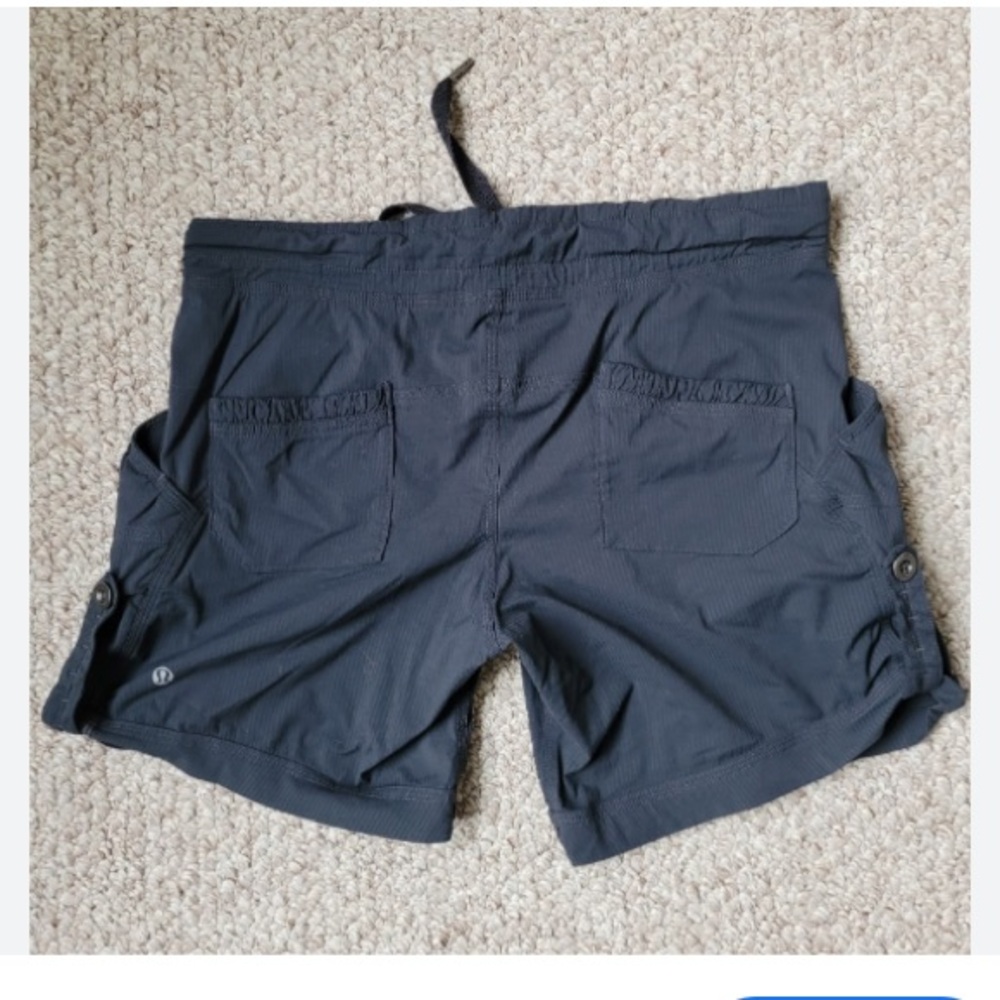 Lululemon Play in the Sun Adjustable Black/Dark Grayish color Shorts. - Picture 7 of 10